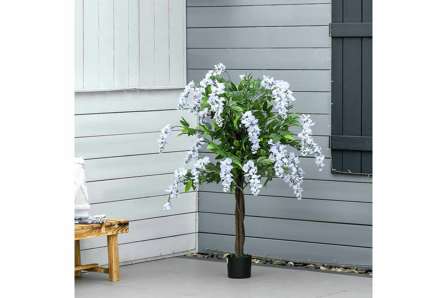 Artificial Wisteria Flower Tree | Green/Lilac | 110 cm-7
