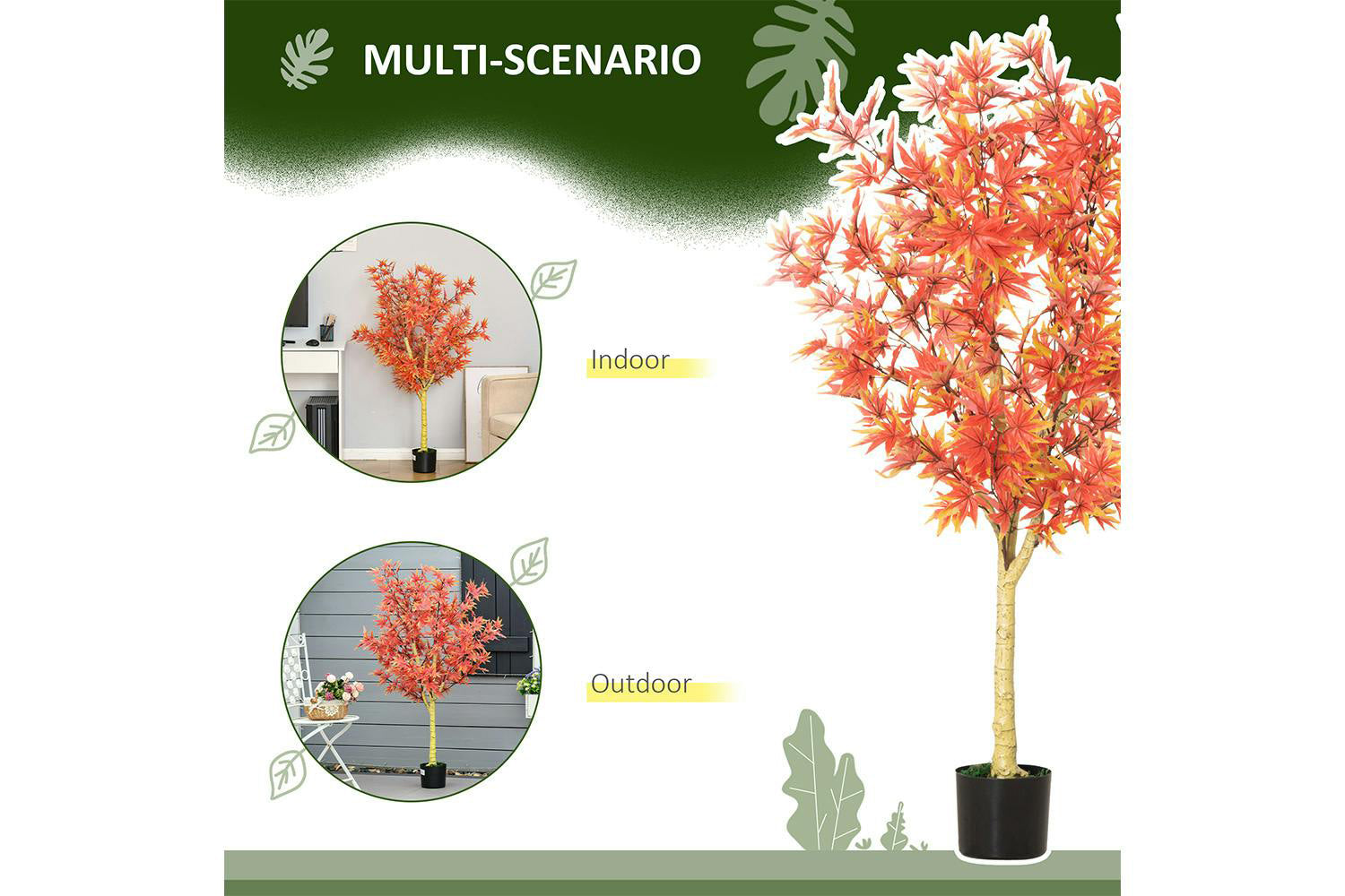 Artificial Red Maple Tree | 135 cm-4
