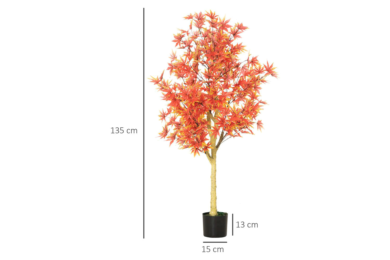 Artificial Red Maple Tree | 135 cm-5