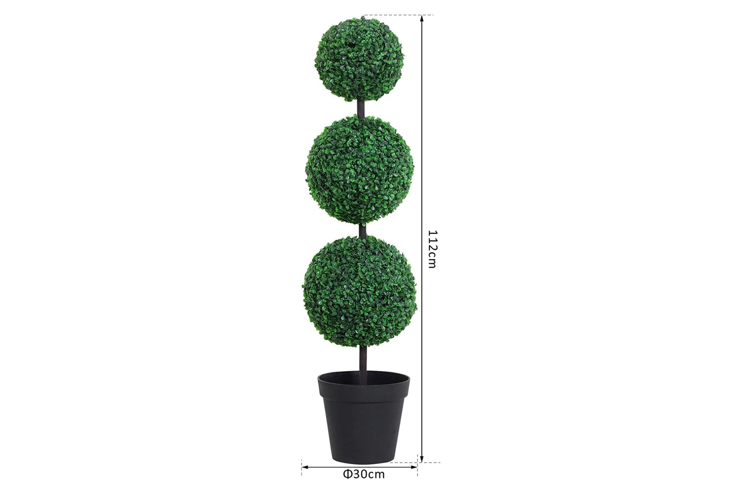 Artificial Boxwood Three Balls Plant | Set of 2 | 112 cm-5