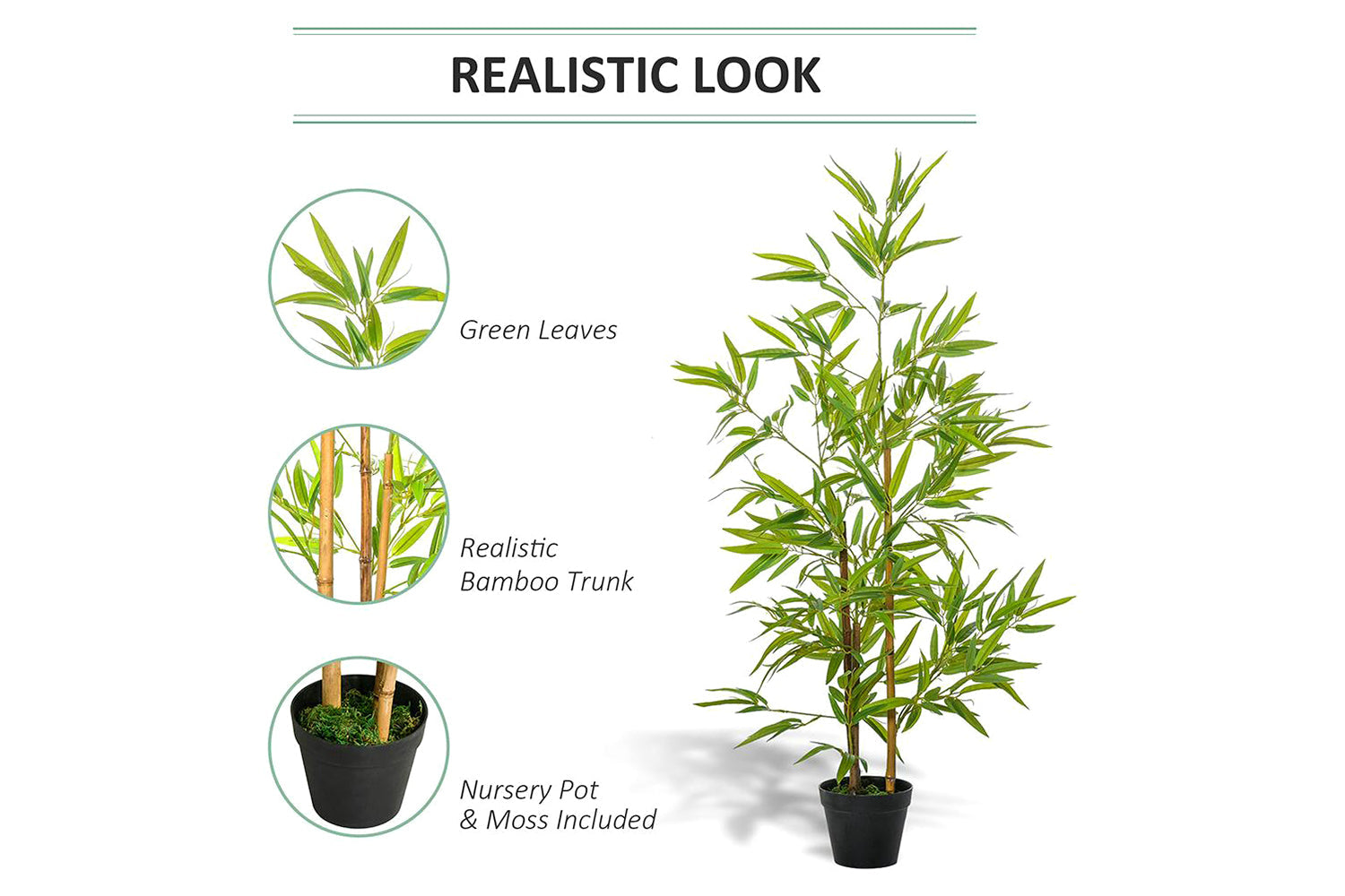Artificial Bamboo Tree | Set of 2 | 120 cm-4