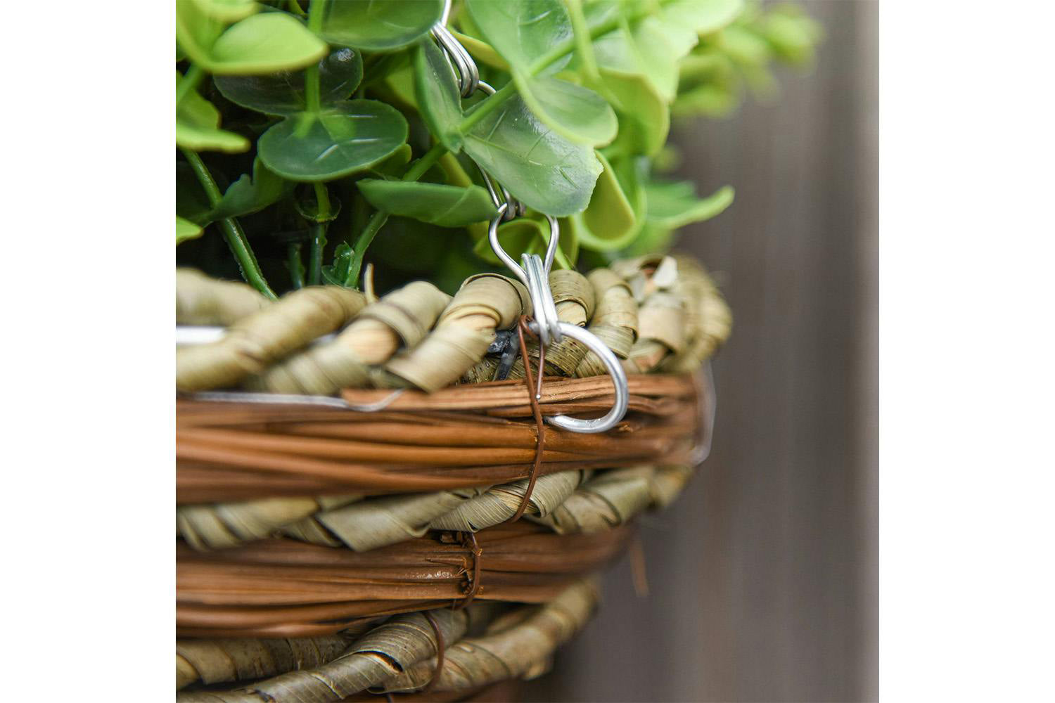 Artificial Small Hanging Plants with Basket | Pink/Green | Set of 2-6
