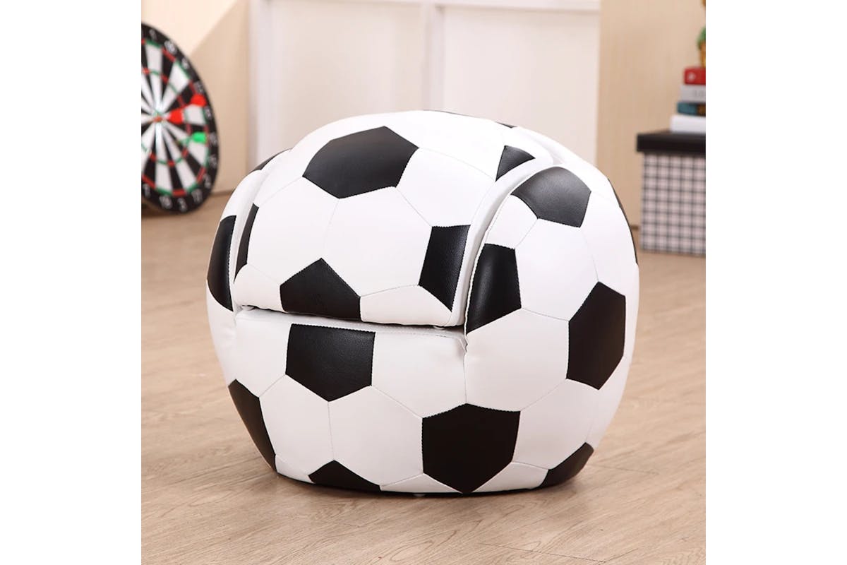 Homcom Children's Football Armchair with Footstool-5