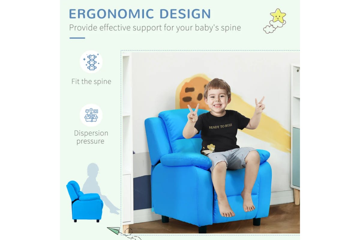 Homcom Children's Recliner Armchair | Blue-10