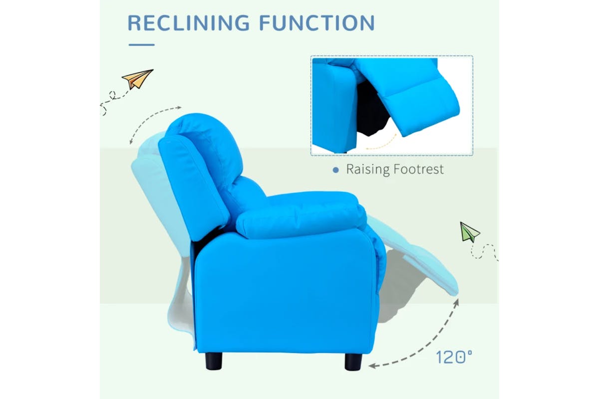 Homcom Children's Recliner Armchair | Blue-7