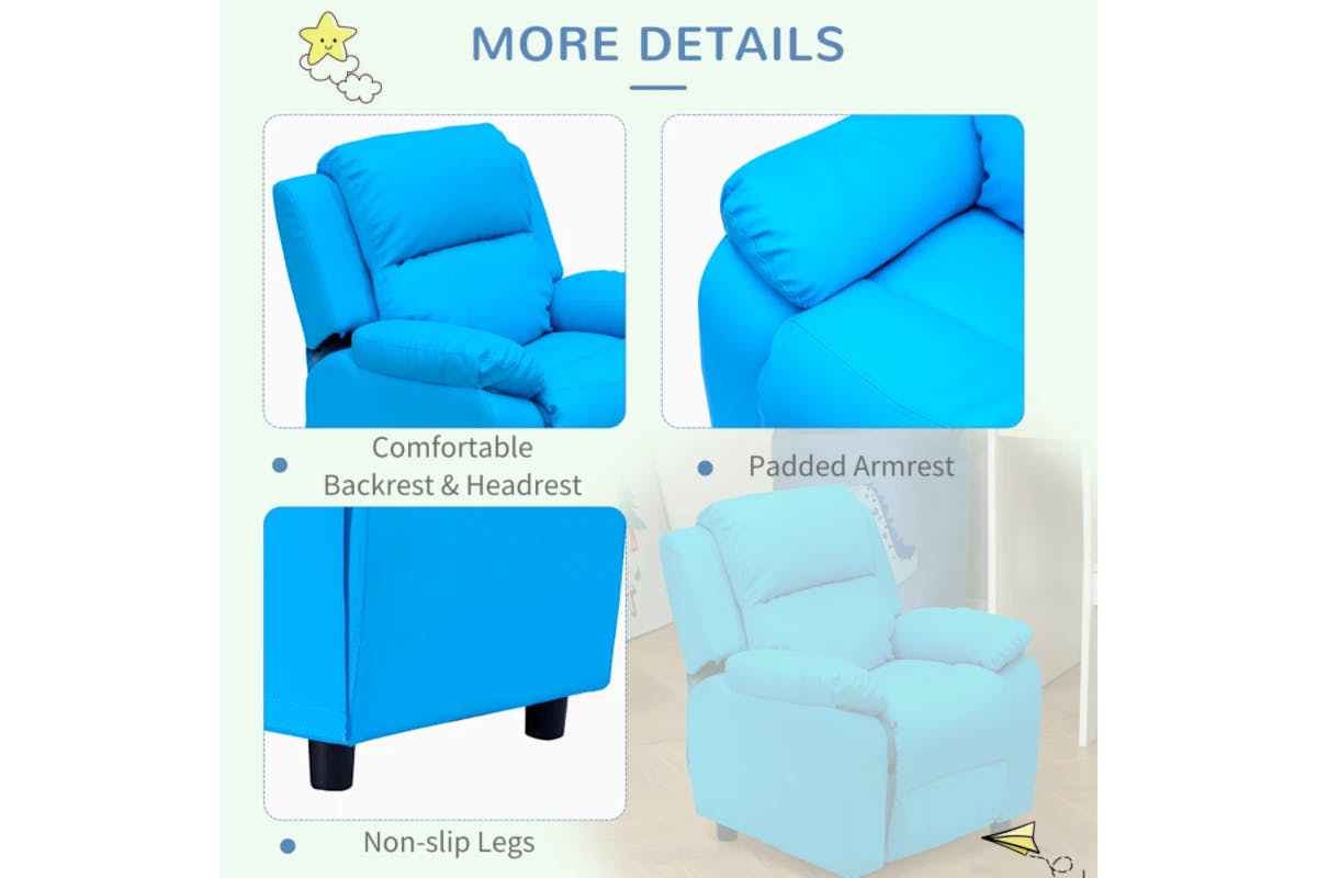 Homcom Children's Recliner Armchair | Blue-9