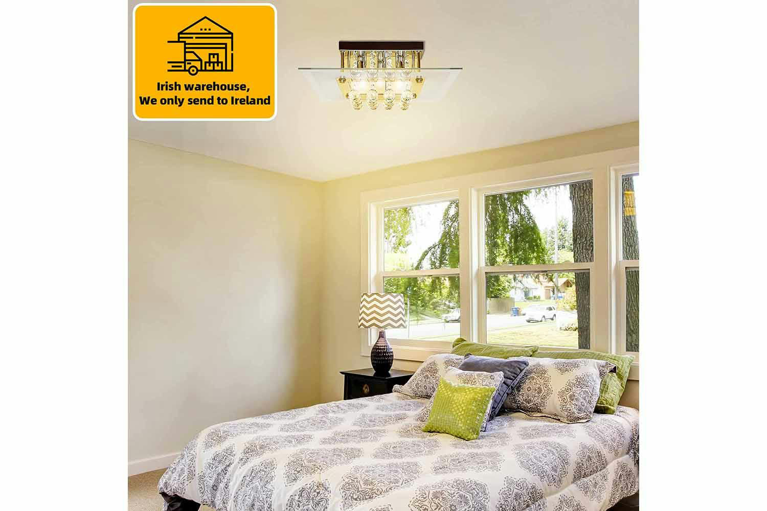 Homcom | Bedroom Ceiling Light | Transparent/Warm White-2