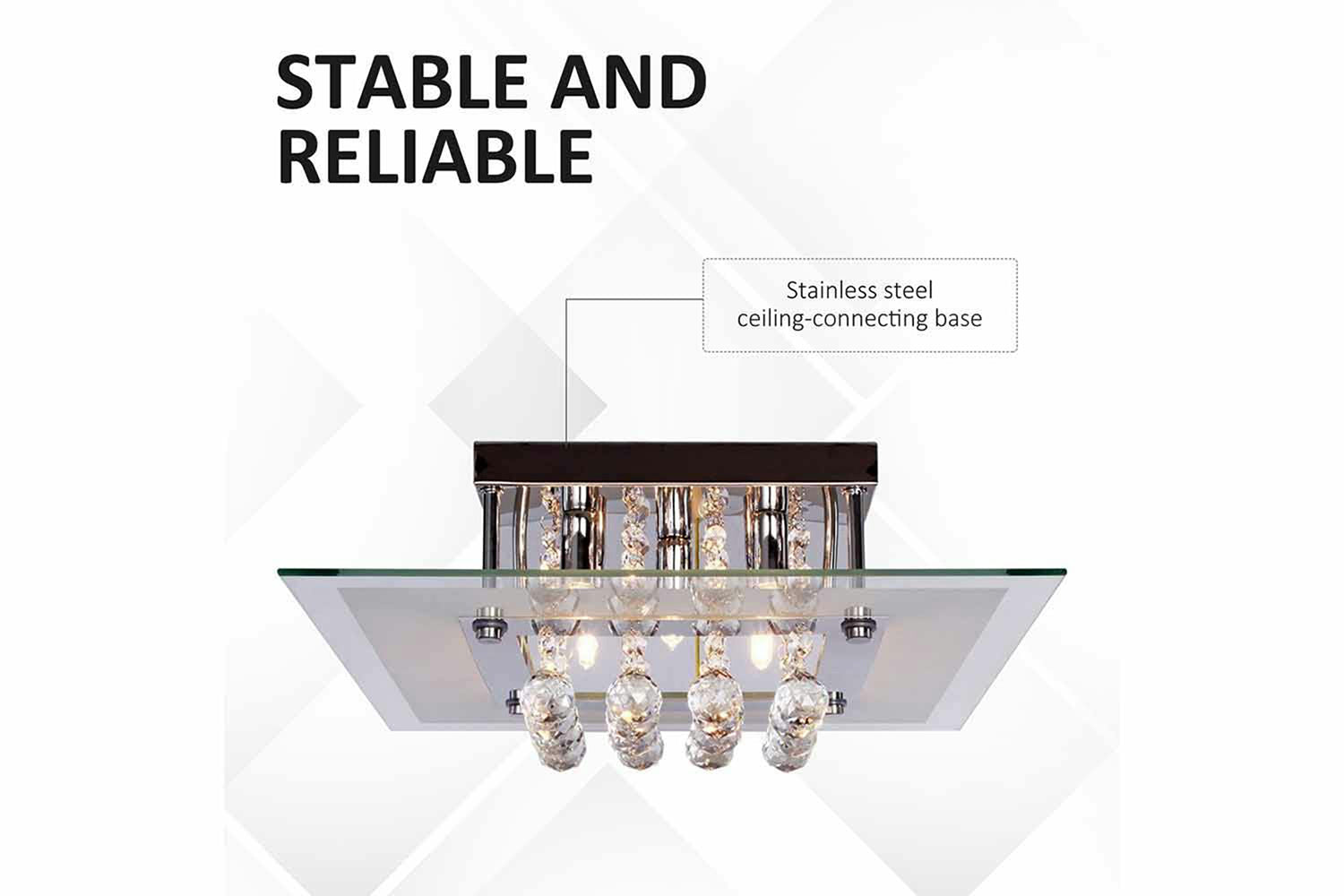 Homcom | Bedroom Ceiling Light | Transparent/Warm White-4