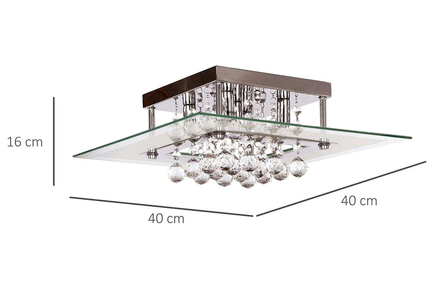 Homcom | Bedroom Ceiling Light | Transparent/Warm White-5