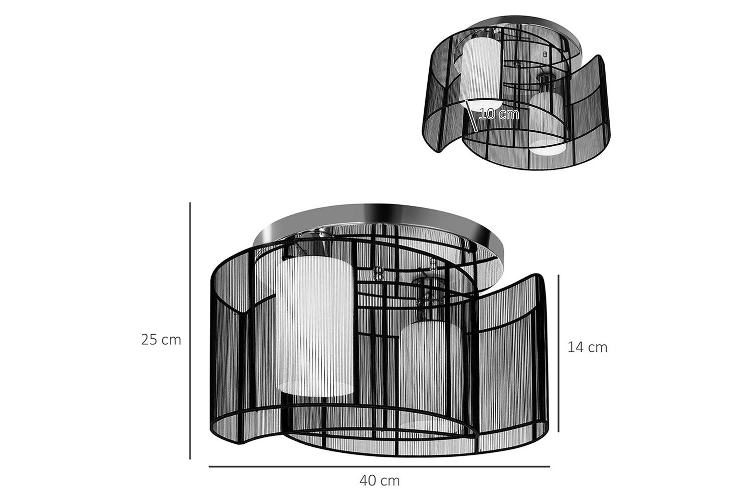 Homcom | Modern Ceiling Light | Black-7