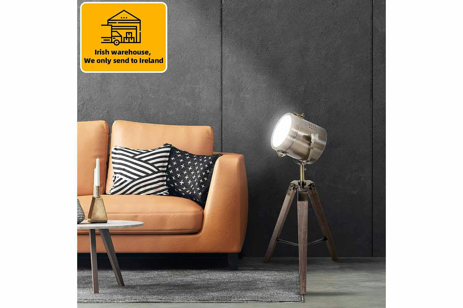 Homcom | Industrial Vintage Tripod Floor Lamp | Grey/Bronze-2