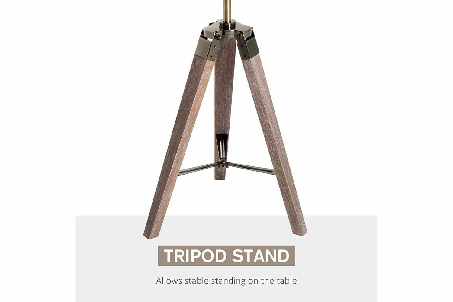 Homcom | Industrial Vintage Tripod Floor Lamp | Grey/Bronze-3
