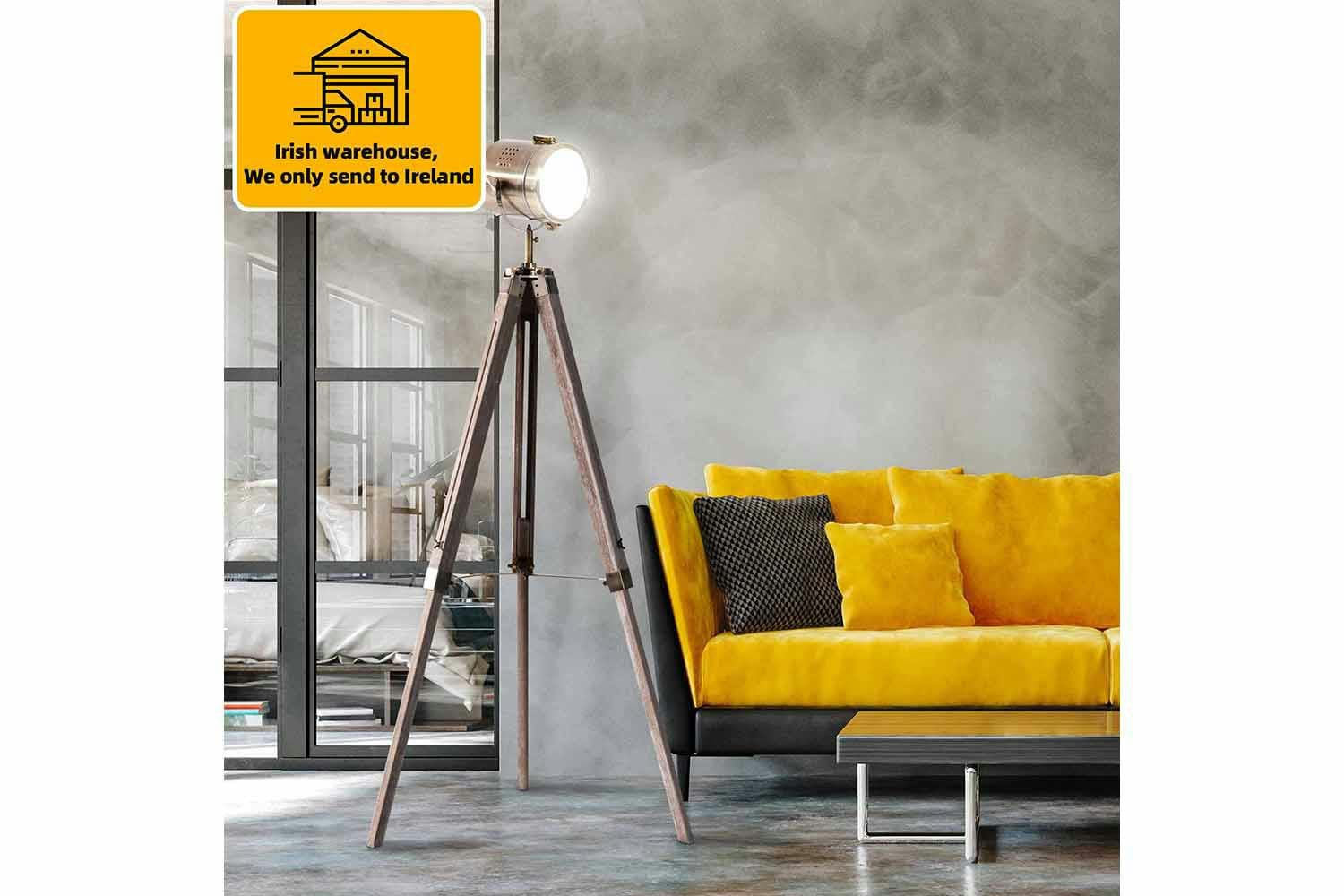 Homcom | Spotlight Tripod Floor Lamp | Grey/Bronze-2