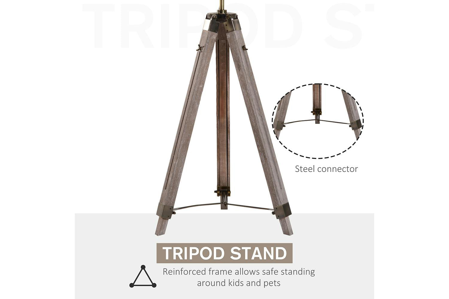 Homcom | Spotlight Tripod Floor Lamp | Grey/Bronze-4