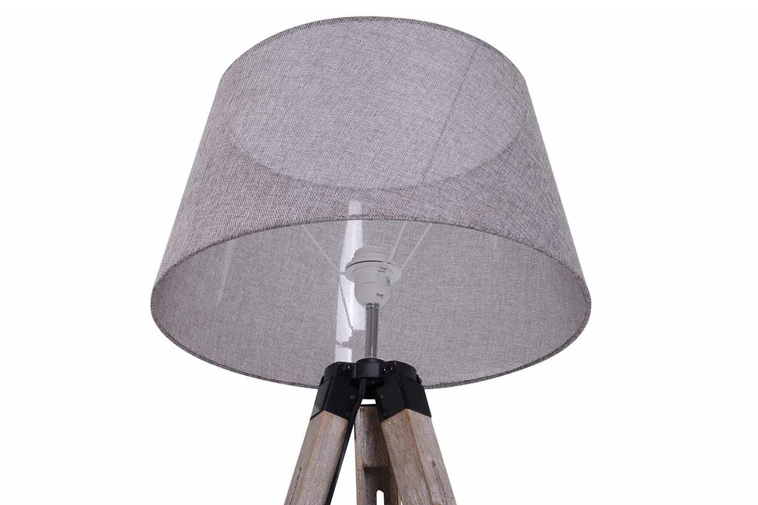 Homcom | Mid Century Tripod Floor Lamp | Grey/Natural-5