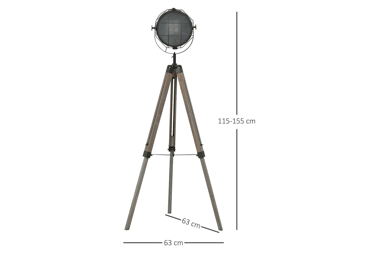 Homcom | Tripod Floor Lamp | Grey/Black-7