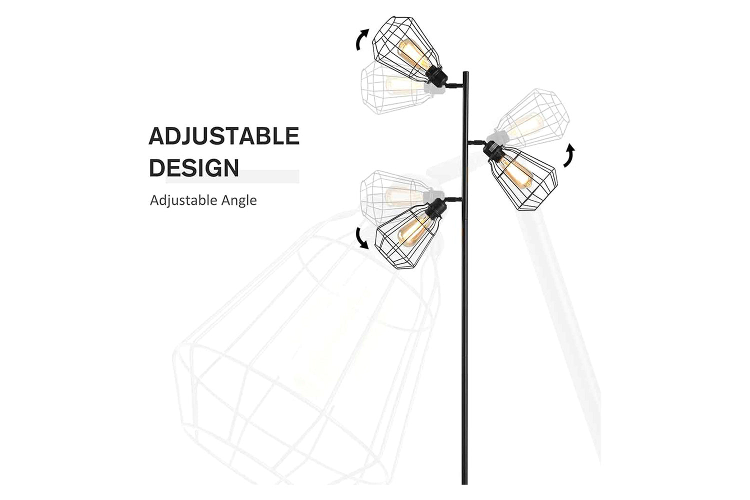 Homcom | Birdcage Floor Lamp | Black-4