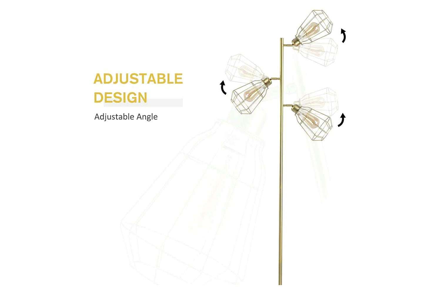 Homcom | Birdcage Floor Lamp | Gold-3