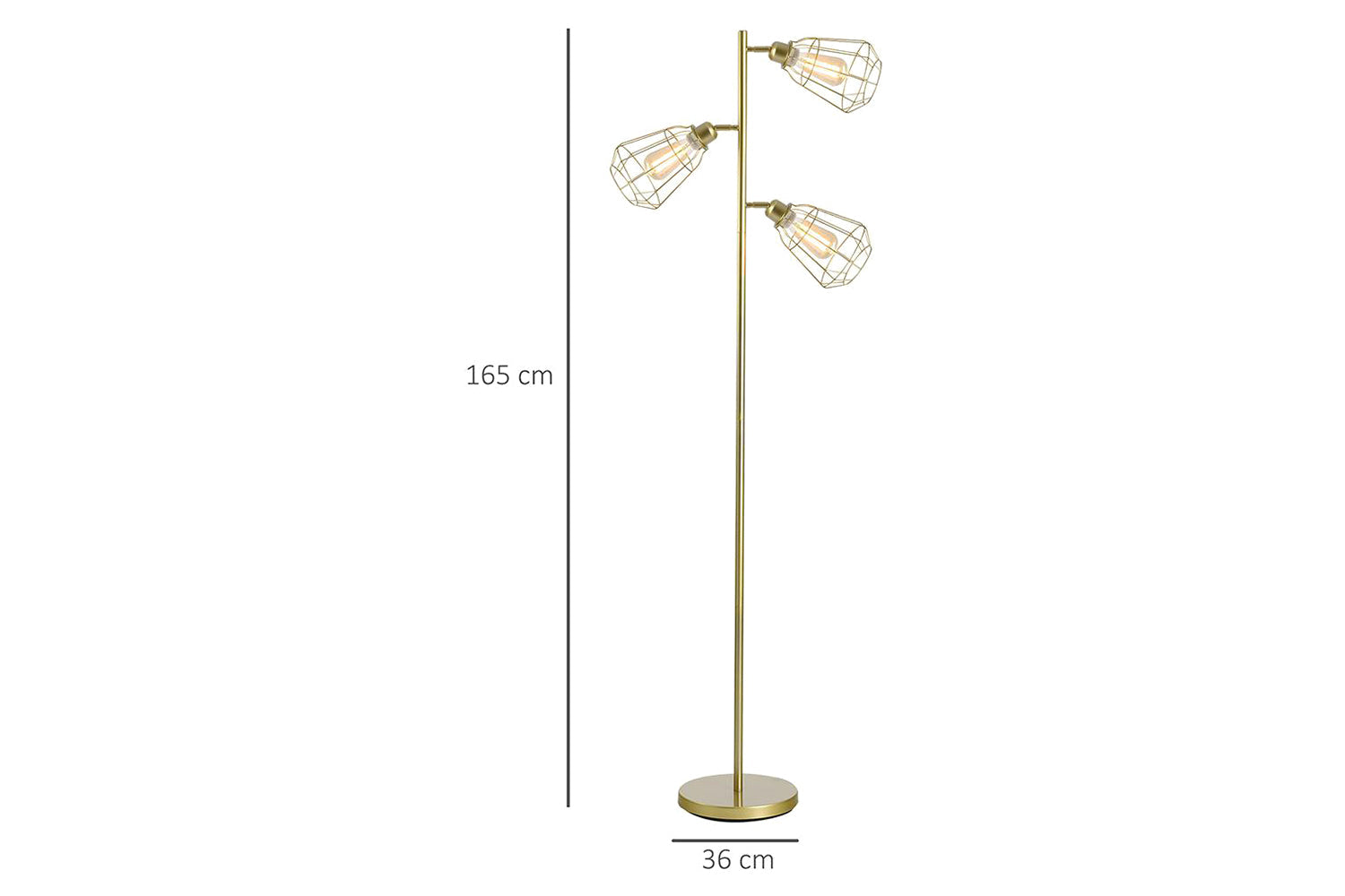 Homcom | Birdcage Floor Lamp | Gold-6