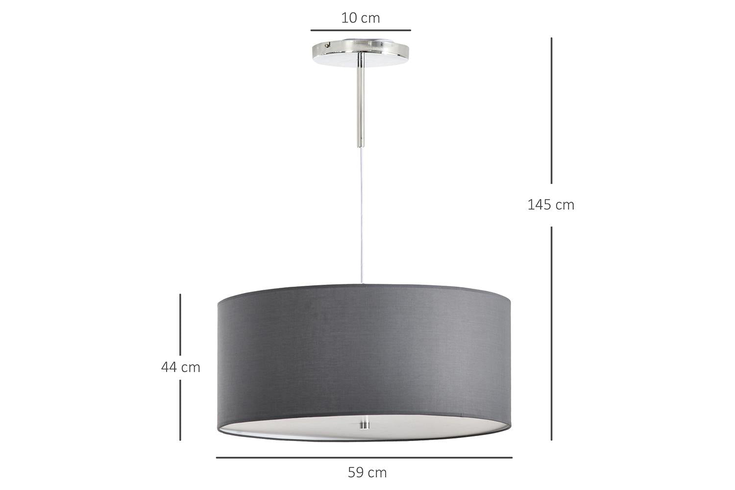 Homcom | Living Room Pendant Light | Silver/Grey-5
