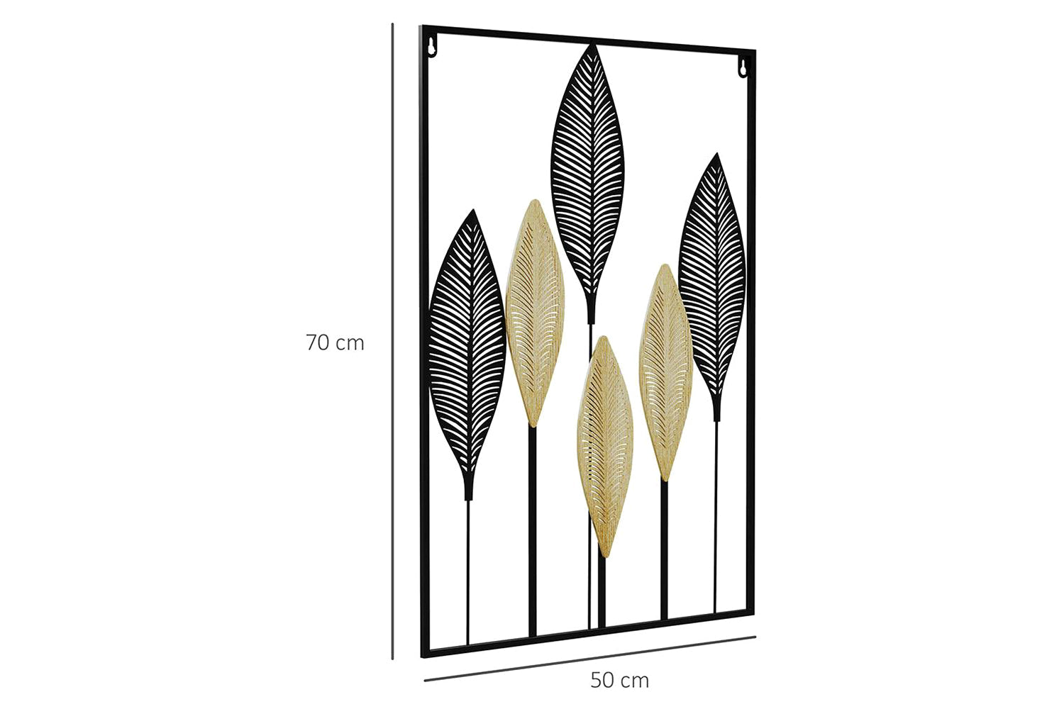 Homcom | 3D Metal Wall Art | Black/Beige | 50 x 70 cm-3