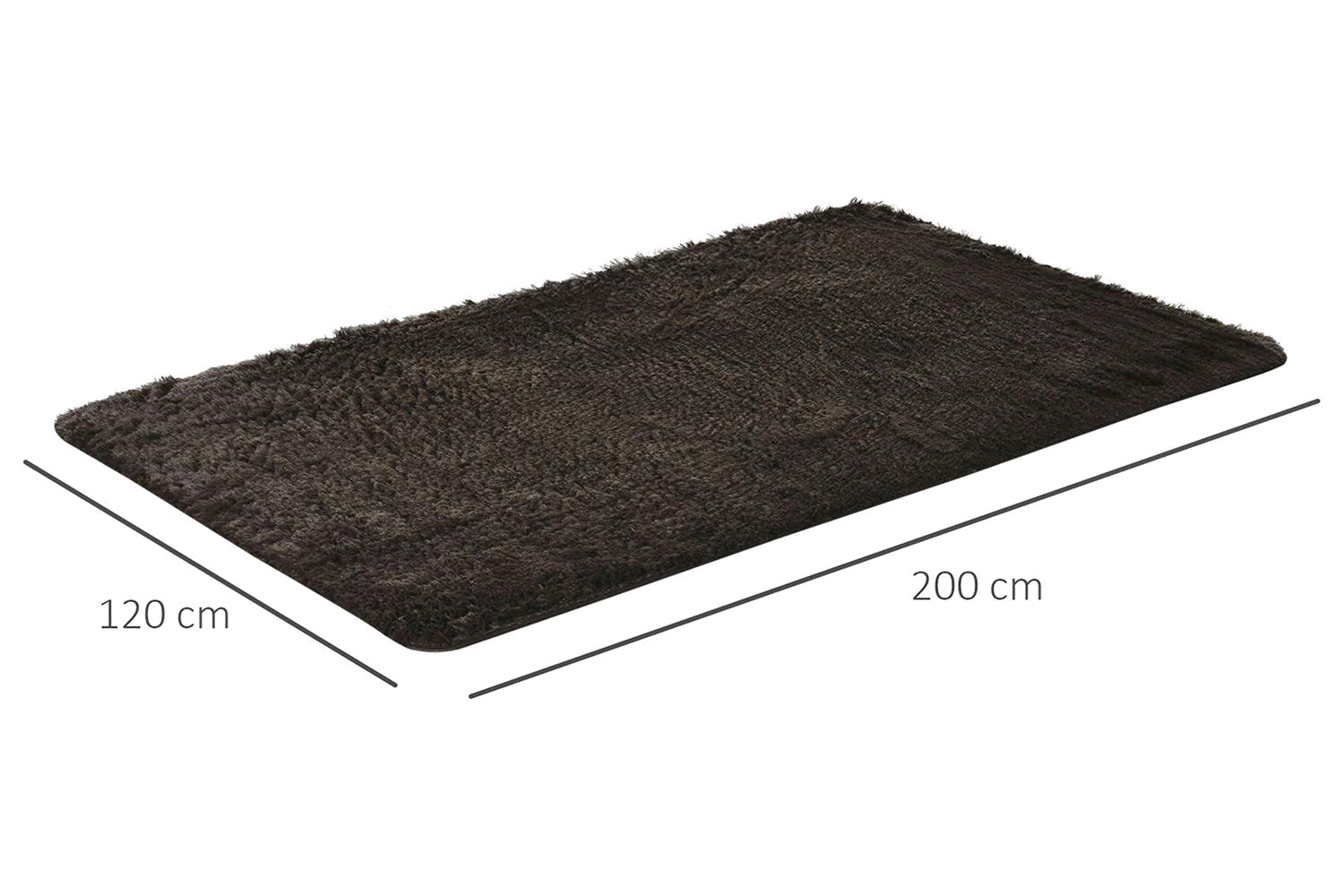 Homcom | Dining Room Fluffy Rug | Brown | 120 x 200 cm-5