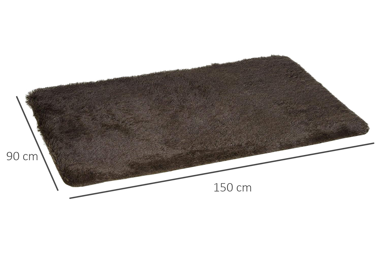 Homcom | Dining Room Fluffy Rug | Brown | 90 x 150 cm-5