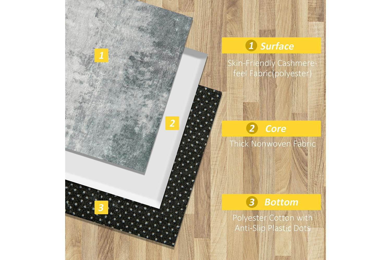 Homcom | Modern Render Large Area Rug | Grey | 80 x 150 cm-5