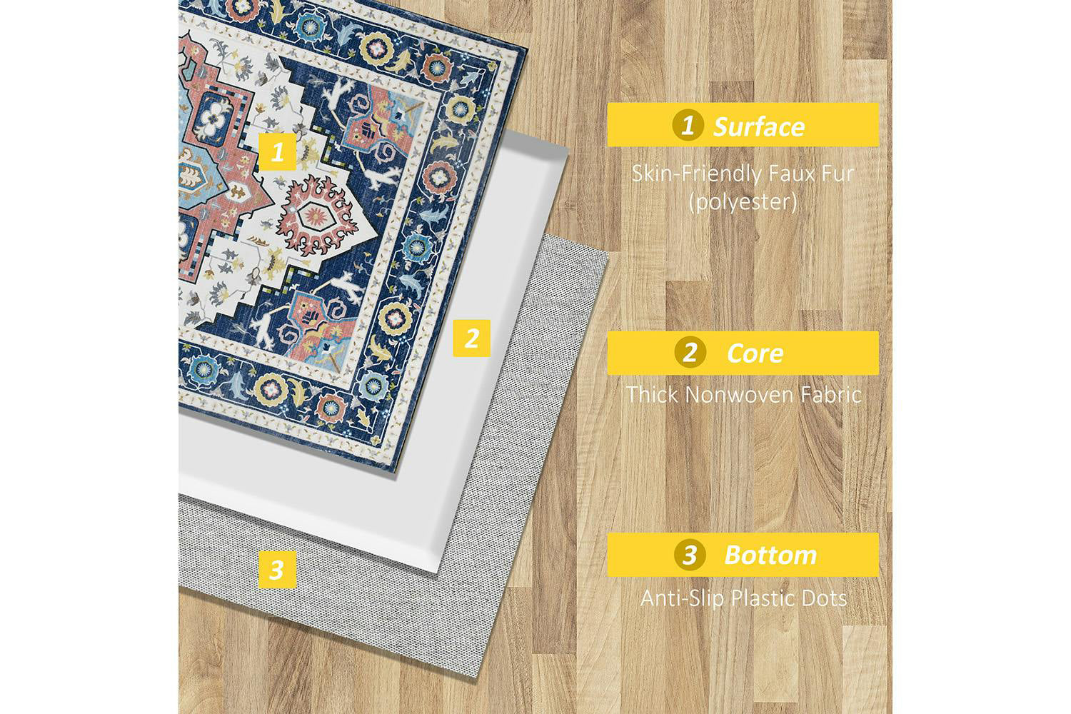 Homcom | Persian Large Rug | Multicolour | 160 x 230 cm-4