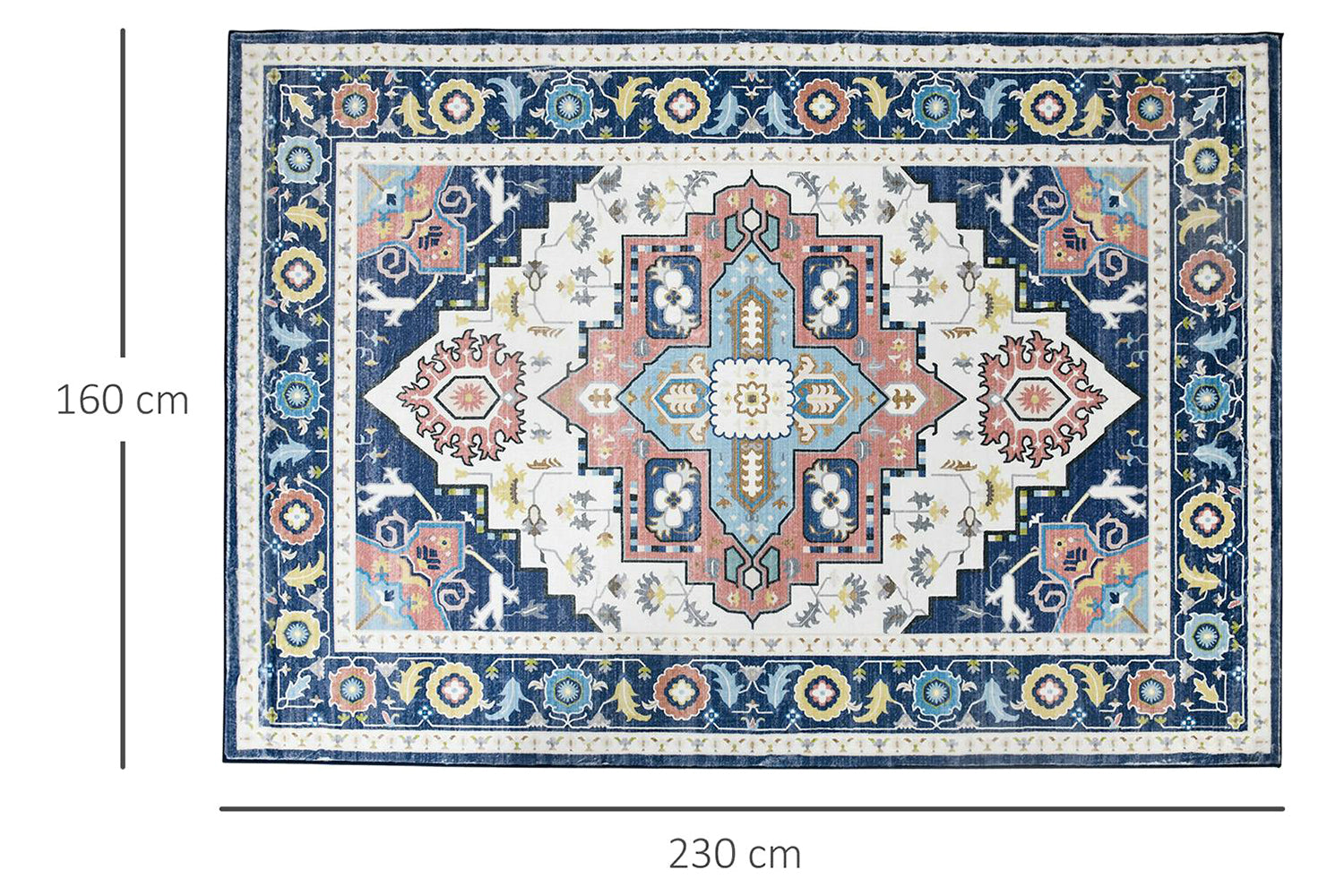 Homcom | Persian Large Rug | Multicolour | 160 x 230 cm-5