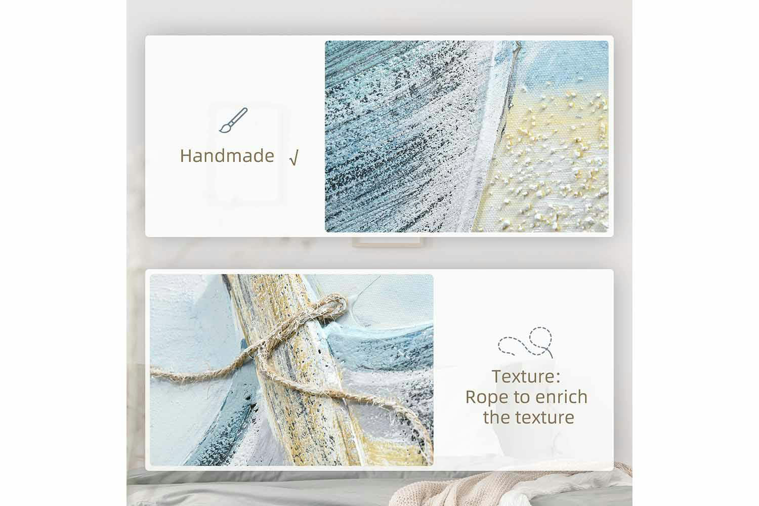 Homcom | Canvas Wall Painting | Multicolour | 90 x 90 cm-4