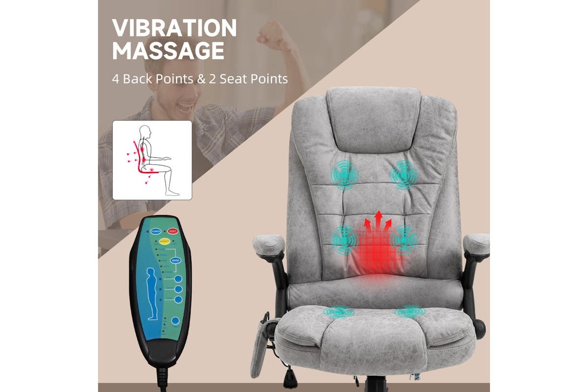 Vinsetto Heated Massage Recliner Office Chair-3