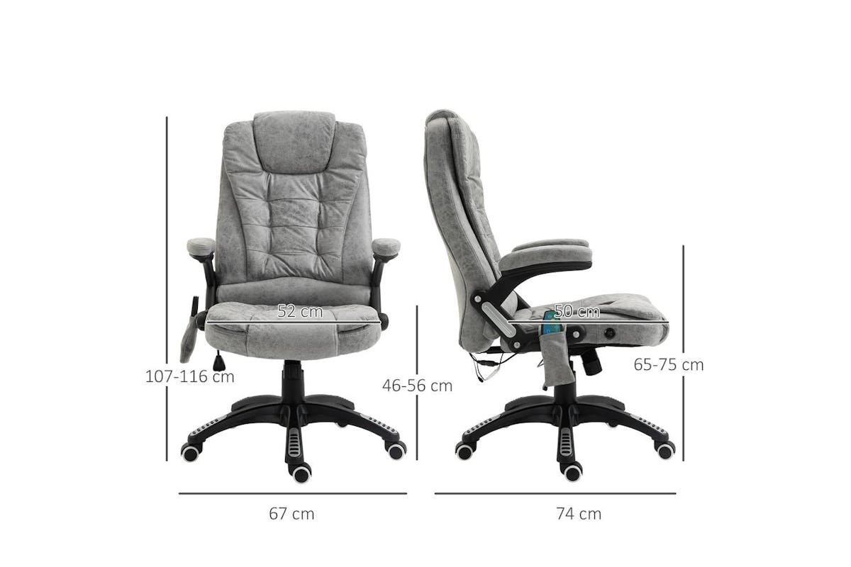 Vinsetto Heated Massage Recliner Office Chair-4