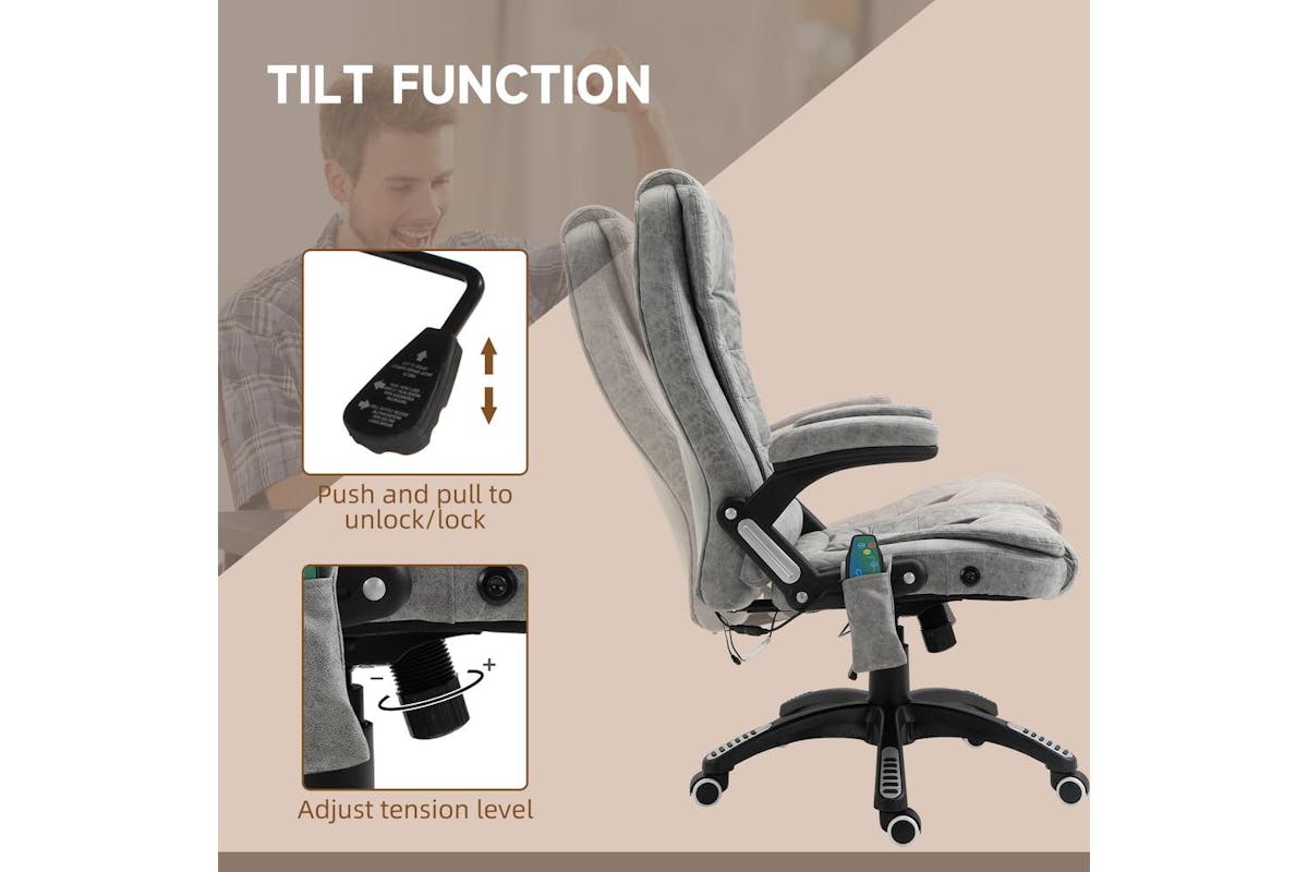 Vinsetto Heated Massage Recliner Office Chair-5