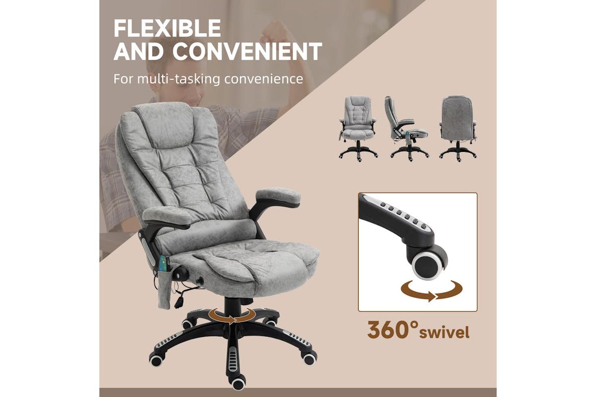 Vinsetto Heated Massage Recliner Office Chair-7