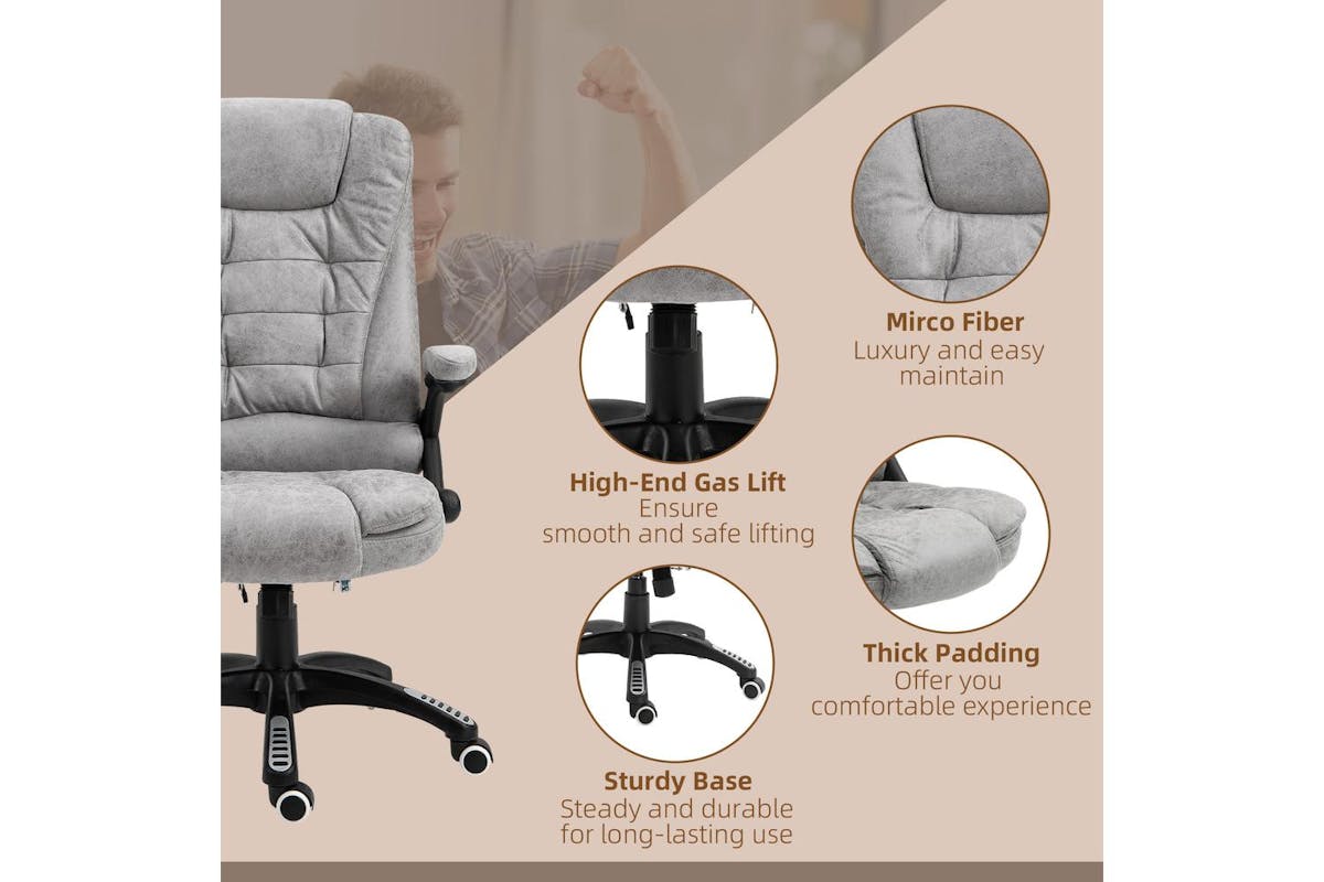 Vinsetto Heated Massage Recliner Office Chair-8