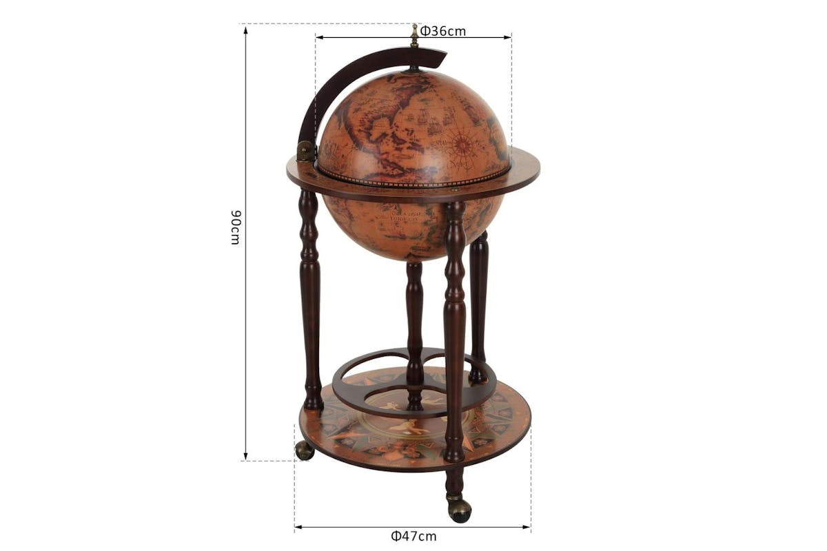 Homcom Globetrotter Mini Trolley Bar Cabinet-4