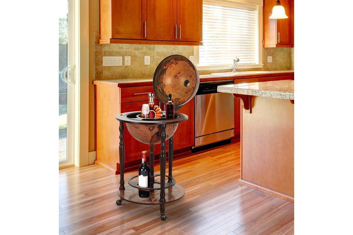 Homcom Globetrotter Mini Trolley Bar Cabinet-6