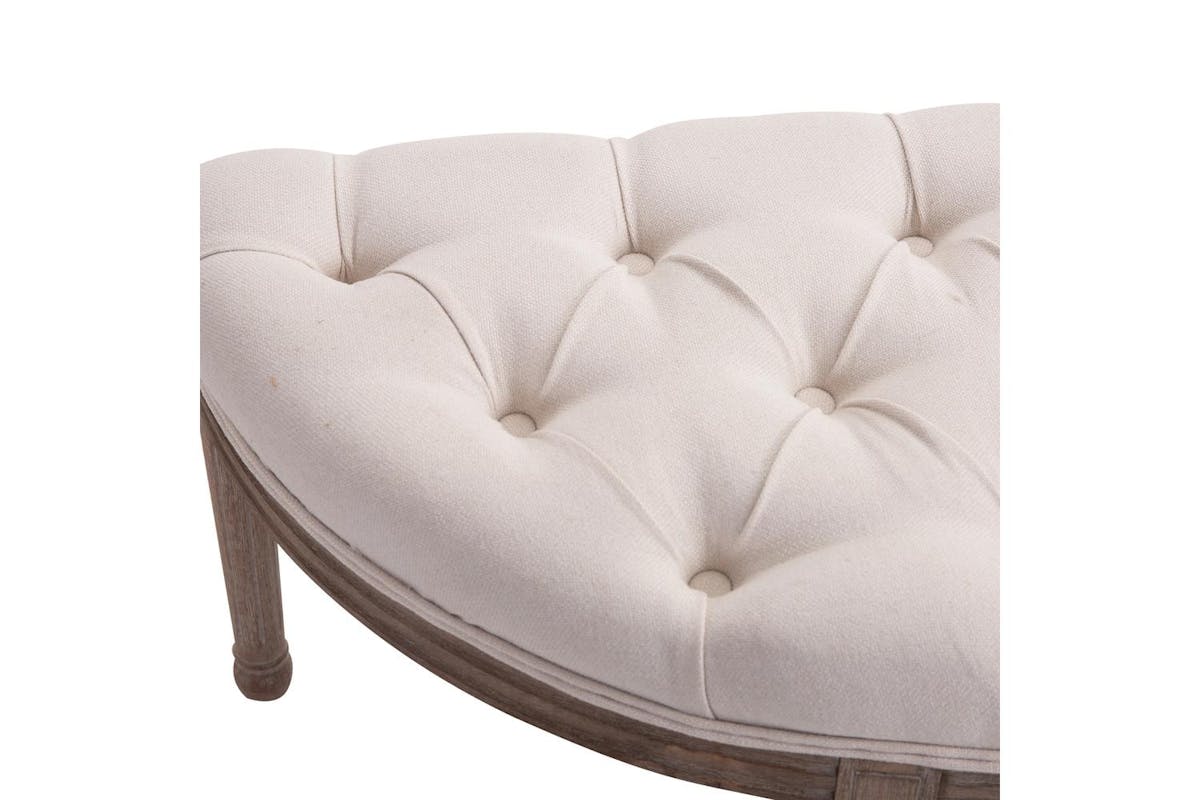 Homcom Tufted Half Circle Ottoman Bench-7