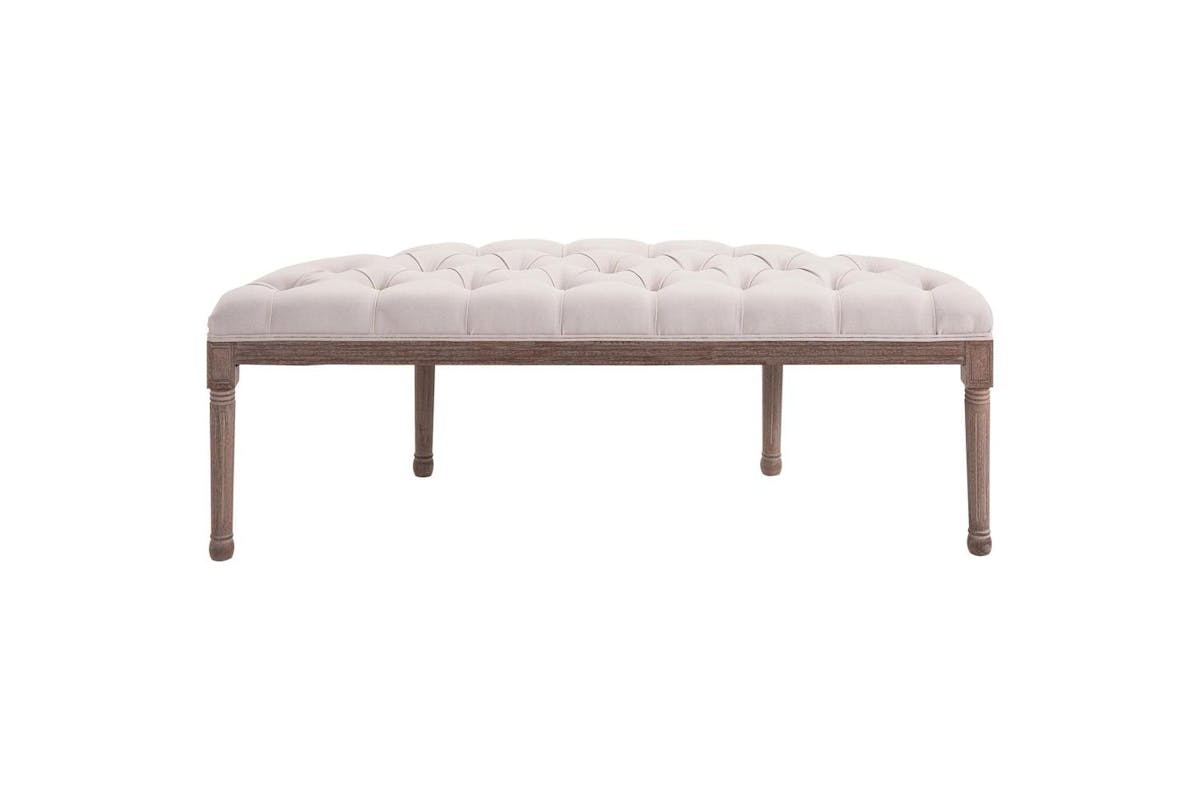 Homcom Tufted Half Circle Ottoman Bench-8