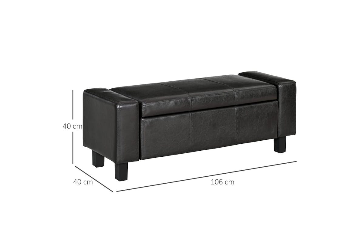 Homcom | 833-161v70 | Pu Leather Upholstered Flip Storage Ottoman-4
