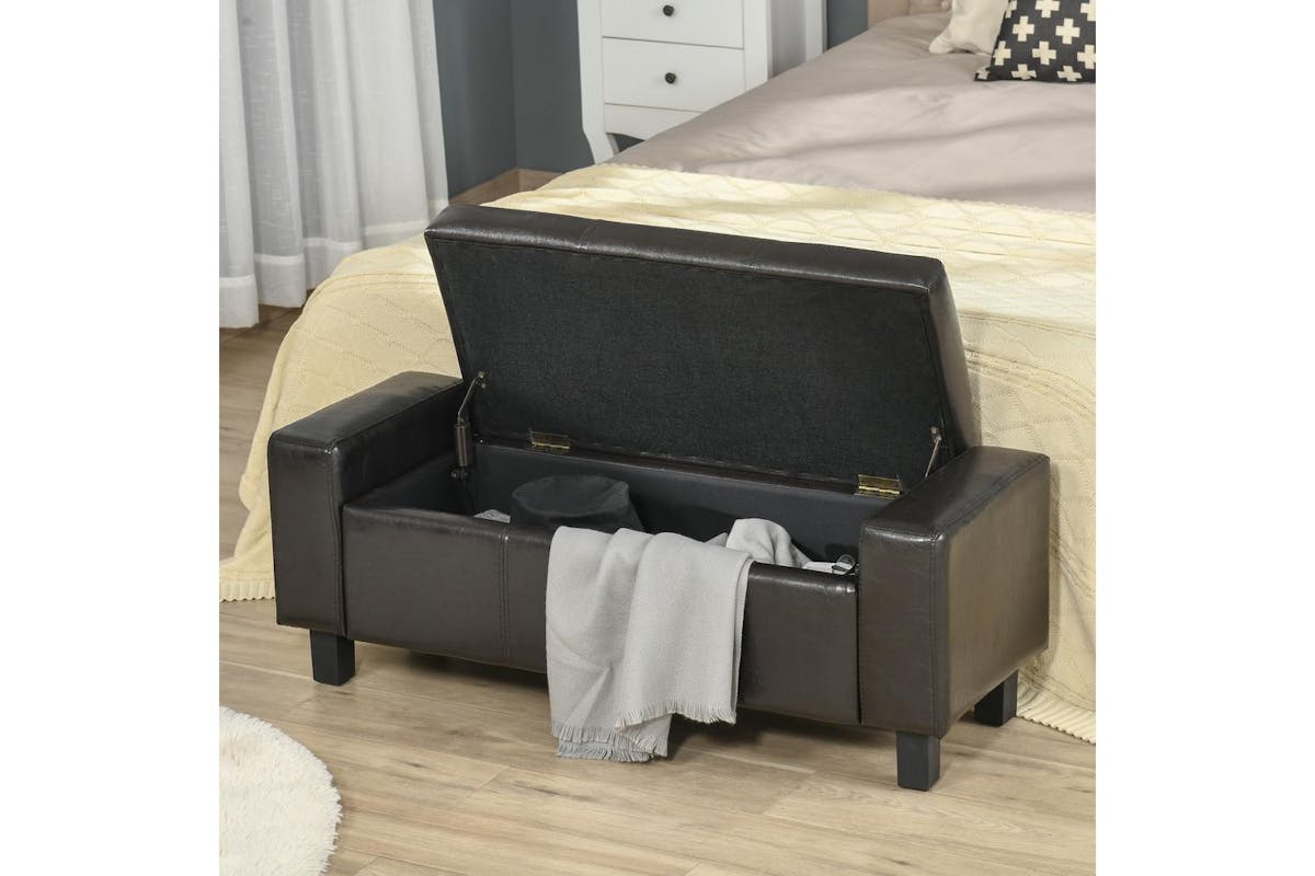 Homcom | 833-161v70 | Pu Leather Upholstered Flip Storage Ottoman-6