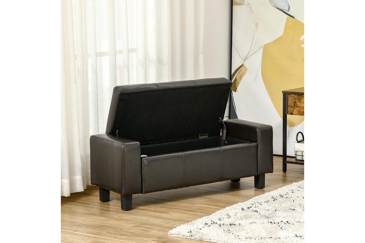 Homcom | 833-161v70 | Pu Leather Upholstered Flip Storage Ottoman-8
