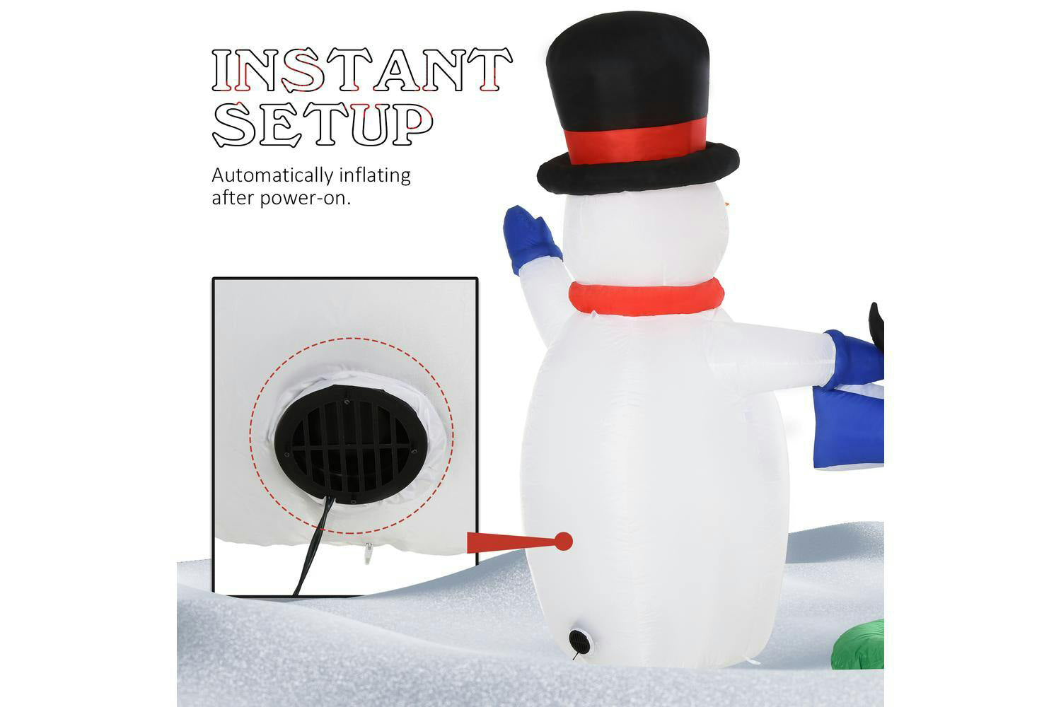 Homcom | Outdoor Led Christmas Decorations Inflatable Snowman and Penguin | 6ft-5