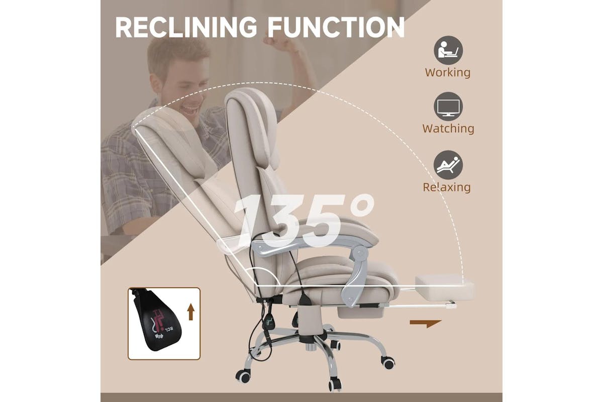 Vinsetto Leather Massage Office Chair-6