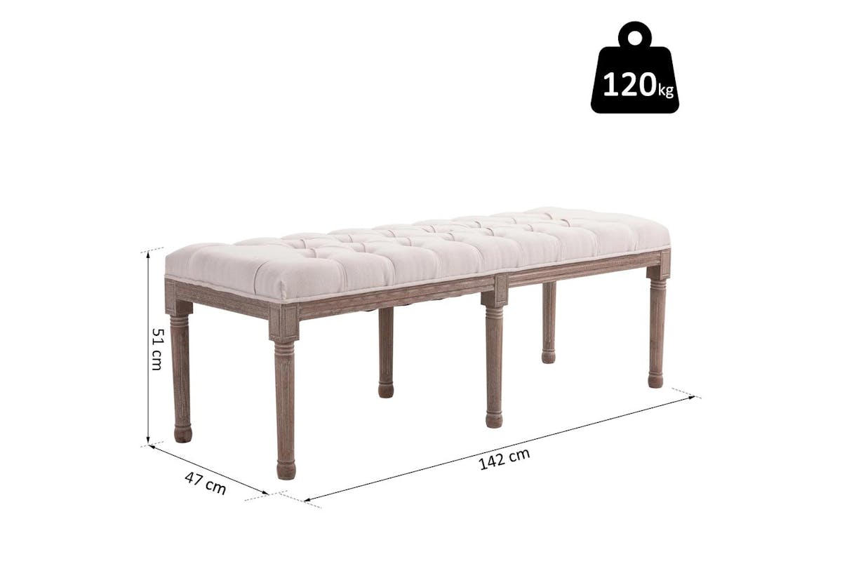 Homcom Cushioned Dining Bench-3