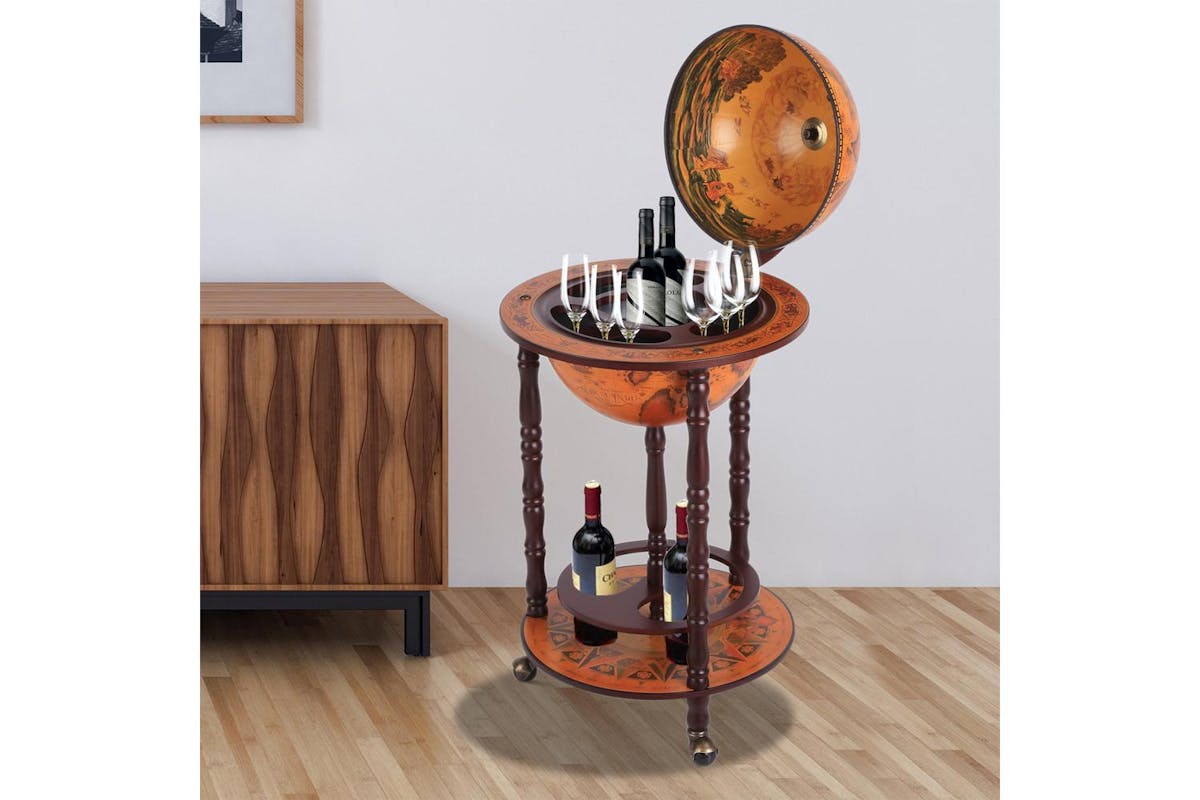 Homcom Globe Shaped Retro Mini Home Bar Cabinet-3