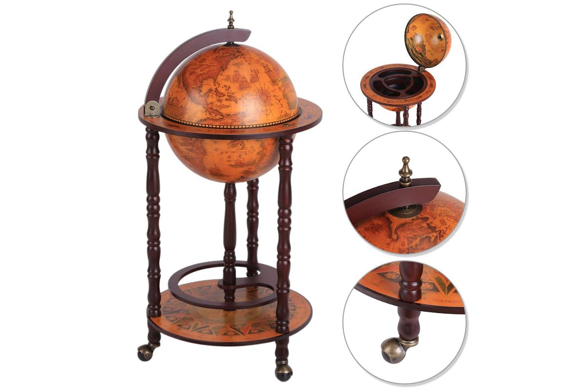Homcom Globe Shaped Retro Mini Home Bar Cabinet-6