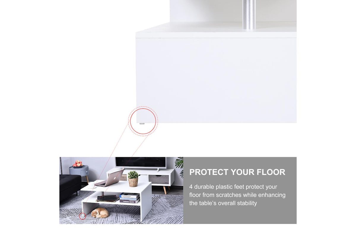 Homcom Stylish Contemporary 2-Tier Modern Coffee Table-5