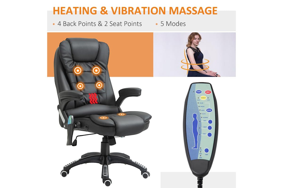 Homcom Heated Massage Office Chair-3